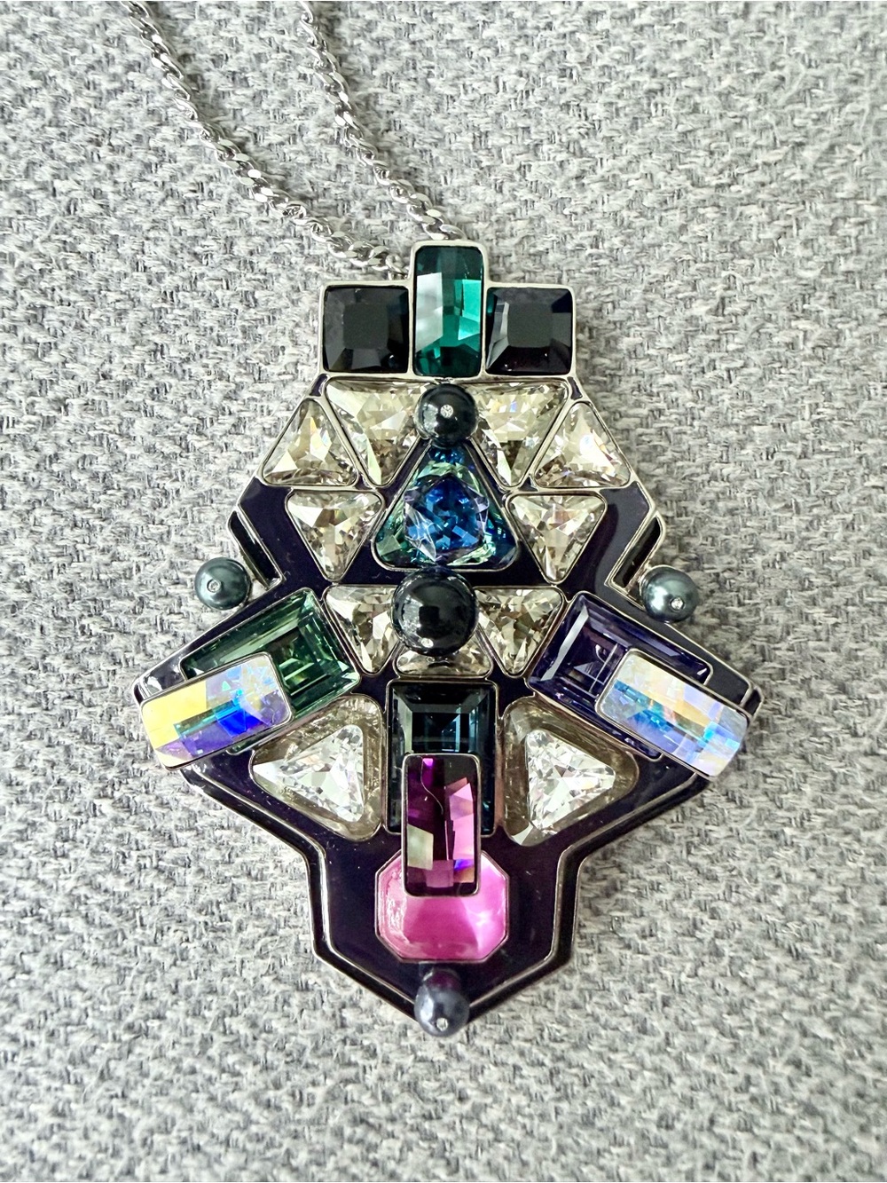 Swarovski Buzz Multicolor Crystal Statement Necklace 5070638